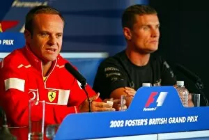 Images Dated 4th July 2002: Formula One World Championship: The press conference: Rubens Barrichello Ferrari