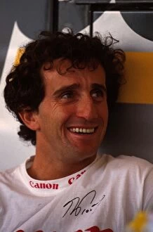 Images Dated 5th December 2001: Formula One World Championship: Race winner Alain Prost Williams has taken to signing his own