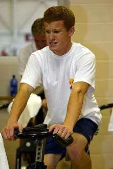 Images Dated 27th September 2002: Formula One World Championship: Red Bull driver Patrick Long is put through a gruelling exercise