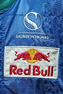 Images Dated 10th March 2004: Formula One World Championship: Red Bull sponsorship on Sauber driver overalls