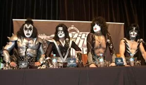 Albert Park Collection: Formula One World Championship: Rock legends Kiss at the press conference, L-R: Gene Simmons