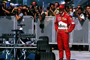 Images Dated 16th September 2002: Formula One World Championship: Second place finisher Michael Schumacher, Ferrari