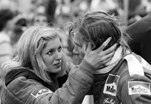 United States Of America Collection: Formula One World Championship: Seventh placed James Hunt McLaren with his girlfriend Jane Birbeck