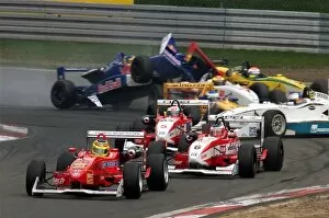 Images Dated 8th May 2001: German Formula 3 Championship: Pierre Kaffer leads Stefan Muecke and Markus Winkelhock