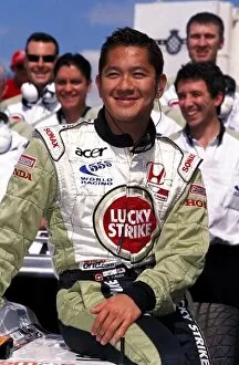 Images Dated 15th July 2002: Goodwood Festival of Speed: BAR test driver Ryo Fukuda demonstrated the 2001 BAR Honda 003