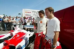Images Dated 12th July 2003: Goodwood Festival Of Speed: Felipe Massa Ferrari F2002 and Cristiano Da Matta Toyota TF103