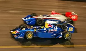 Images Dated 30th June 2002: Indy Racing League: Tomas Scheckter goes by Alex Barron on his way to a fourth place finish in
