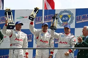 Images Dated 15th June 2003: Le Mans 24 Hours: Third placed Champion Audi drivers JJ Lehto / Emanuele Pirro / Stefan Johansson