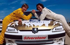 Images Dated 10th August 2001: National Rallysprint Championship: Barbara Armstrong arm-wrestles Amanda Stretton