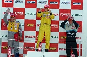 Images Dated 21st June 2003: Podium, Robert Kubica (POL), Prema Powerteam, Dallara-Opel (1st, center)