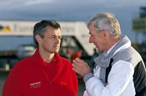 Images Dated 17th February 2009: Reynard Racing Cars: Adrian Reynard Reynard Racing Cars Owner talks with Ron Tauranac Ralt Designer