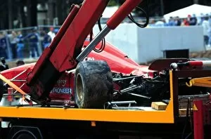 Images Dated 25th August 1996: SCHUMACHERs FERRARI AFTER ACCIDENT AT SPA