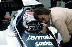 Images Dated 17th July 2001: Sutton Motorsport Images Catalogue: Nelson Piquet Brabham BT50 talks with Brabham team owner