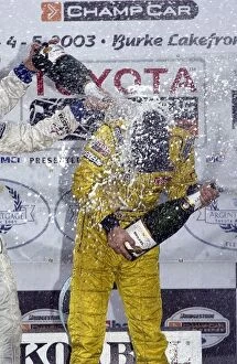 Images Dated 7th July 2003: Toyota Atlantic Championship: Race winner A.J. Allmendinger RuSPORT gets the champagne
