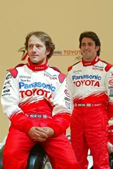 Images Dated 17th January 2004: Toyota Racing TF104 Launch: Cristiano Da Matta Toyota and Ricardo Zonta Toyota Test Driver