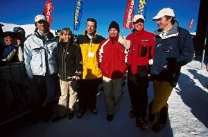 Images Dated 16th January 2001: Villars 24 Hour Ski race: L to R: Damon Hill, Barbara Pollock
