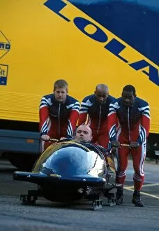 Images Dated 29th January 2002: Winter Olympics: The GBR1 four-man bobsleigh team: Neil Scarisbrick; Scott Rider; Phil Goedluck