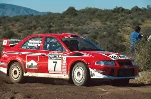 Images Dated 7th May 2001: World Rally Championship: Tommi Makinen and Risto Mannisenmaki, Mitsubishi Lancer Evo, 4th place