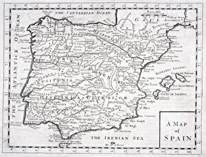 Images Dated 16th July 2006: 19Th Century Map Showing Provinces And Cities Of Roman Spain