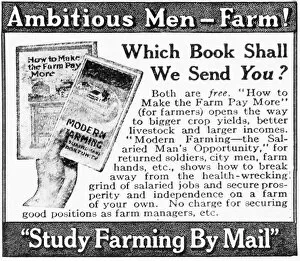 Images Dated 22nd March 2004: Advertisement Of Farming Books Sent By Mail By American Farmers School From Early 20th Century