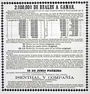 Advertisement For German Lottery In 1880 Edition Of Spanish Publication Revista Popular Advertisement For German Lottery In 1880 Edition Of Spanish Publication Revista Popular