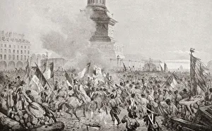 The Angry Paris Mob Burning The Royal Throne At The July Column During The Paris The Angry Paris Mob Burning The Royal Throne At The July Column During The Paris