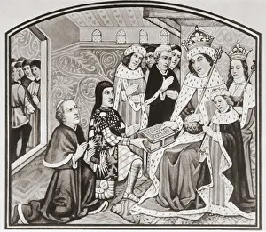 Anthony Woodville, 2nd Earl Rivers (kneeling, second from left, wearing a tabard displaying his armorials) Anthony Woodville, 2nd Earl Rivers (kneeling, second from left, wearing a tabard displaying his armorials)