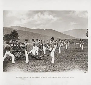 Artillery Exercise on the Campus of the Military Academy, West Point, USA Artillery Exercise on the Campus of the Military Academy, West Point, USA