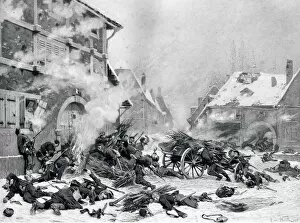 Images Dated 13th August 2006: Attack With Fire Of A Barricaded House From 19Th Century Print Of Painting By French Artist