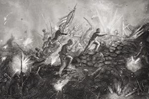 Images Dated 11th February 2006: Attack On Fort Wagner On Morris Island South Carolina 1863. From Painting By Thomas Nast