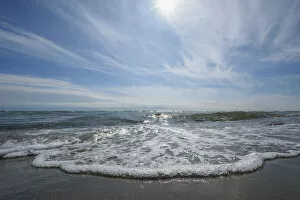 Baltic Sea Beach with Sun, Katholm Beach, Grenaa, East Jutland, Denmark
