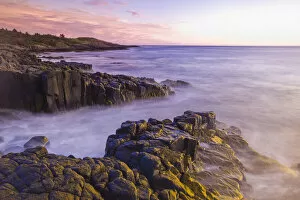 Basalt rock cliffs, Dartmouth Point, Long Island, Bay of Fundy, Nova Scotia, Canada