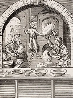 Basin Maker. 19Th Century Reproduction Of 16Th Century Woodcut By Jost Amman Basin Maker. 19Th Century Reproduction Of 16Th Century Woodcut By Jost Amman