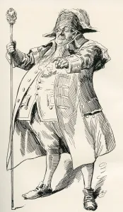 The Beadle. Illustration By Harry Furniss For Sketches By Boz By Charles Dickens, From The Testimonial Edition The Beadle. Illustration By Harry Furniss For Sketches By Boz By Charles Dickens, From The Testimonial Edition