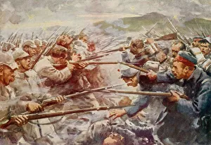 Belgian Soldiers Repelling A Fierce German Attack At Liege During World War One Belgian Soldiers Repelling A Fierce German Attack At Liege During World War One
