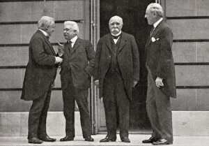 Treaty Gallery: The Big Four At Versailles, France During The Peace Treaty Of 1919 At The End Of World War One