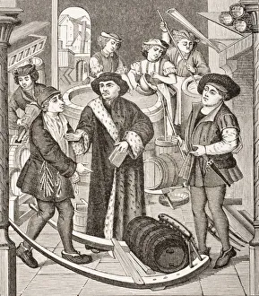 The Bishop Of Tournai Receiving The Tithe Of Beer Granted By King Chilperic The Bishop Of Tournai Receiving The Tithe Of Beer Granted By King Chilperic