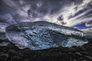 Vatnajokull National Park Gallery: Blue ice on the shore of Jokulsarlon, Iceland