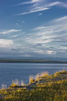 The Bluff Along The Tony Knowles Coastal Trail With Knik Arm Below, Southcentral Alaska, Summer The Bluff Along The Tony Knowles Coastal Trail With Knik Arm Below, Southcentral Alaska, Summer