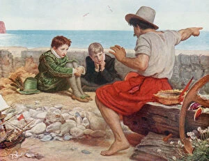 The Boyhood of Raleigh, after the painting by Sir John Everett Millais. Walter, and his older brother