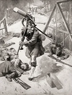 A Brave Soldier From The Highlander Regiment Steals A Maxim Gun From The Germany Enemy During Wwi A Brave Soldier From The Highlander Regiment Steals A Maxim Gun From The Germany Enemy During Wwi
