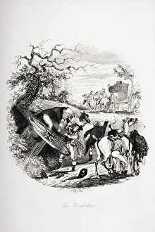 The Breakdown. Illustration From The Charles Dickens Novel The Pickwick Papers By H The Breakdown. Illustration From The Charles Dickens Novel The Pickwick Papers By H