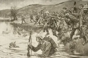 British And French Infantry Fighting German Infantry During Battle Of The Marne Drawn By Archibald Webb British And French Infantry Fighting German Infantry During Battle Of The Marne Drawn By Archibald Webb