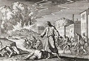The bubonic plague in Naples, Italy, 1656. It is estimated to have killed around 150,000 The bubonic plague in Naples, Italy, 1656. It is estimated to have killed around 150,000