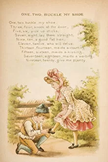 Images Dated 24th November 2005: One Two Buckle My Shoe From Old Mother Gooses Rhymes And Tales Illustration By Constance Haslewood