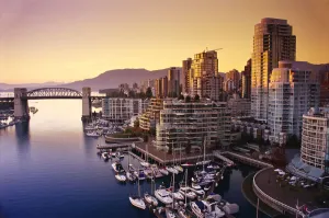 Burrard Bridge Viewed from Granville Bridge, Vancouver British Columbia, Canada Burrard Bridge Viewed from Granville Bridge, Vancouver British Columbia, Canada