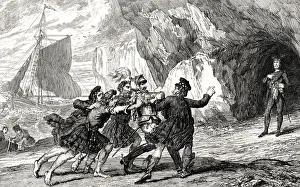 Captain Dalgetty At Ardenvohr Engraving By George Cruikshank Dated 1843 Of A Scene From Sir Walter Scott' Captain Dalgetty At Ardenvohr Engraving By George Cruikshank Dated 1843 Of A Scene From Sir Walter Scott'