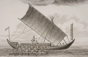 A Caracore From Borneo. From A Print Dated 1820 Engraved By Milton After W. Anderson A Caracore From Borneo. From A Print Dated 1820 Engraved By Milton After W. Anderson
