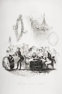 The Card Room At Bath. Illustration From The Charles Dickens Novel The Pickwick Papers By The Card Room At Bath. Illustration From The Charles Dickens Novel The Pickwick Papers By