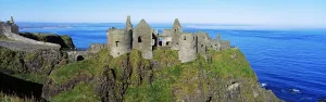 Castle On A Cliff, Dunluce Castle, County Antrim, Northern Ireland Castle On A Cliff, Dunluce Castle, County Antrim, Northern Ireland
